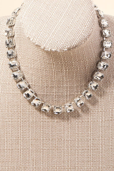Luxe Rhinestone Chain Statement Necklace