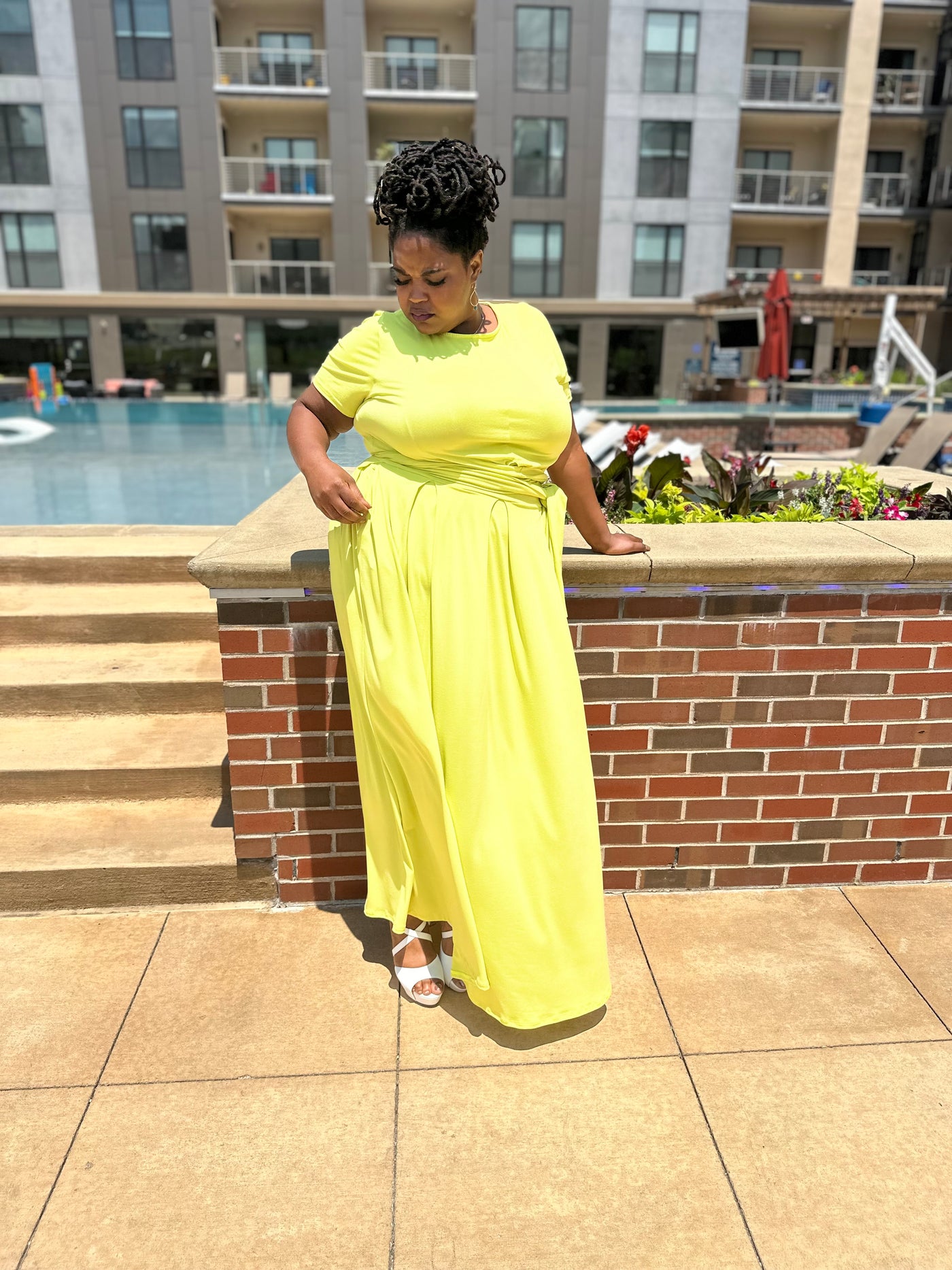 Lime Aruba Maxi Skirt Set The Curve LA