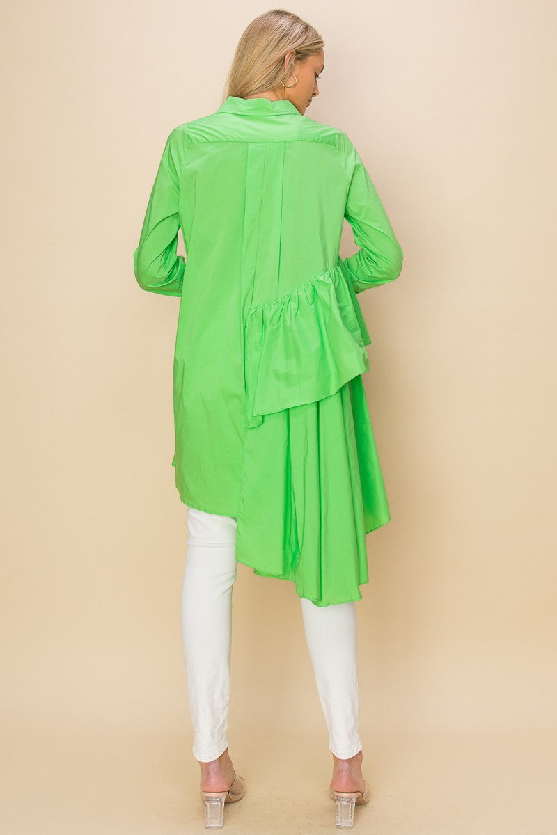 Asymmetric Ruffle Tunic Blouse QMPModa