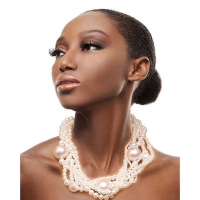 Cream Pearl Twisted Necklace Set - B. Royal Boutique