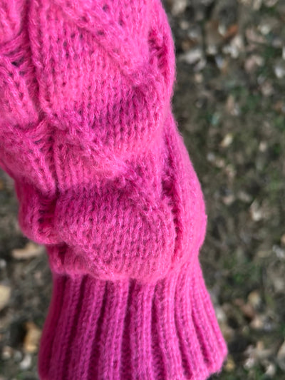 Bubble Gum Pink Cable Knit Cardi DORCAS