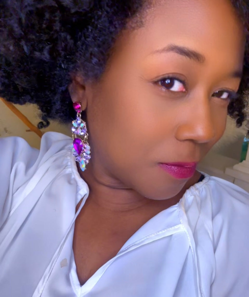 Holly - Purple Statement Earrings Eye Candy Los Angeles