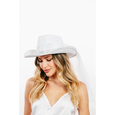 Pearl Rhinestone Bride Cowboy Hat