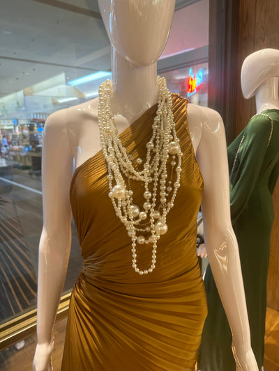 Chunky Multi-Layered Pearls Statement Necklace Set Diacly