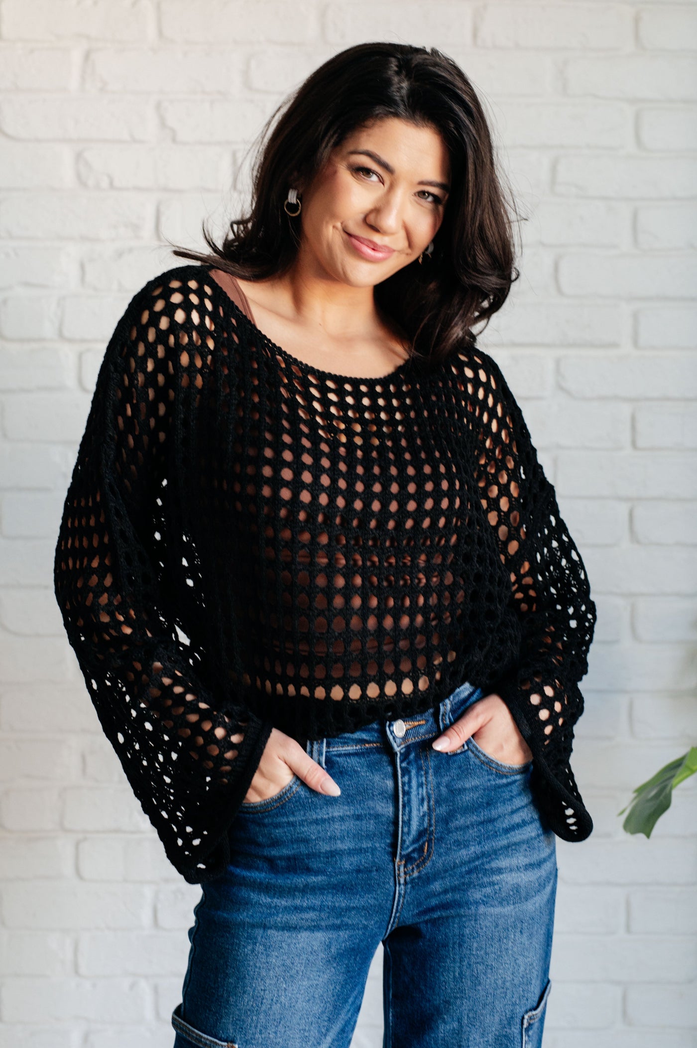 Black Fishnet Sweater