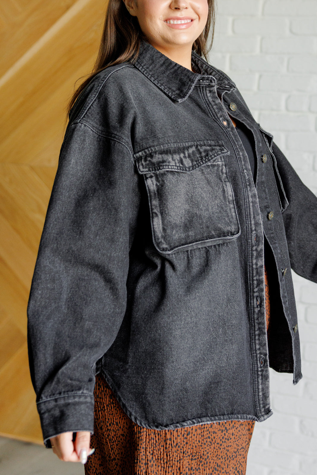 Black Denim Shacket