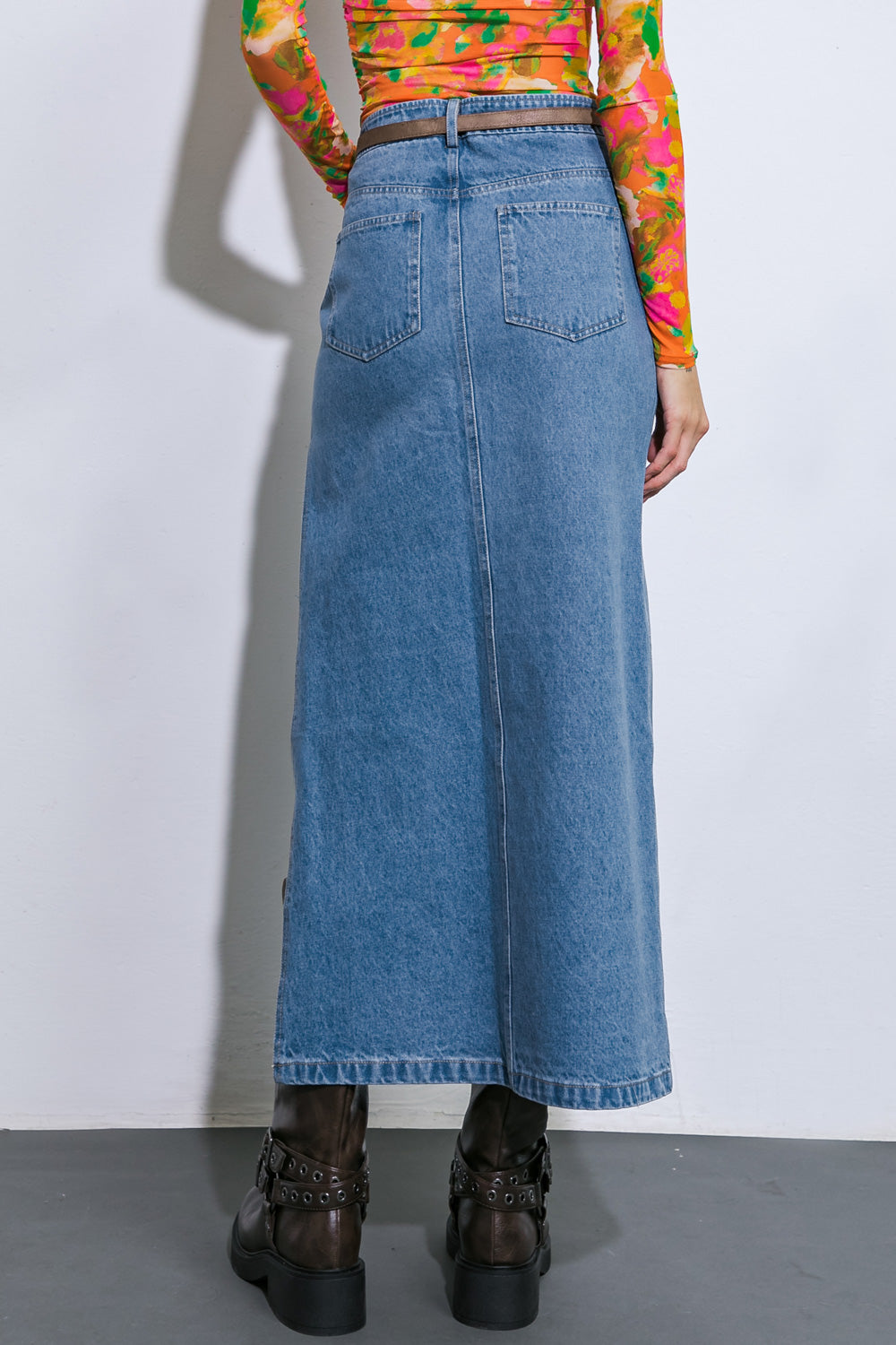 Up To Here Denim Skirt Jealous Tomato