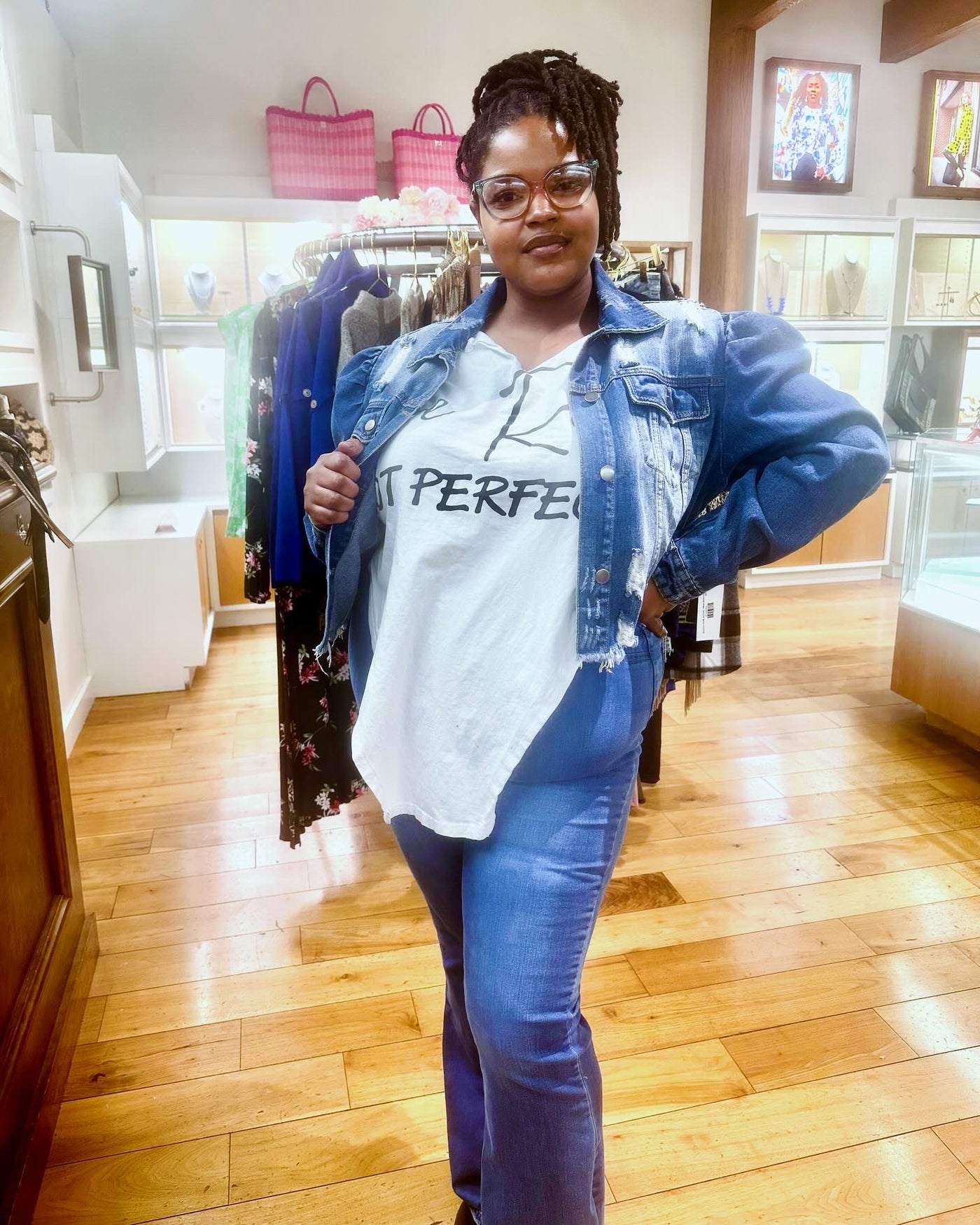 Denim Puff Jacket- Plus Size American Bazi