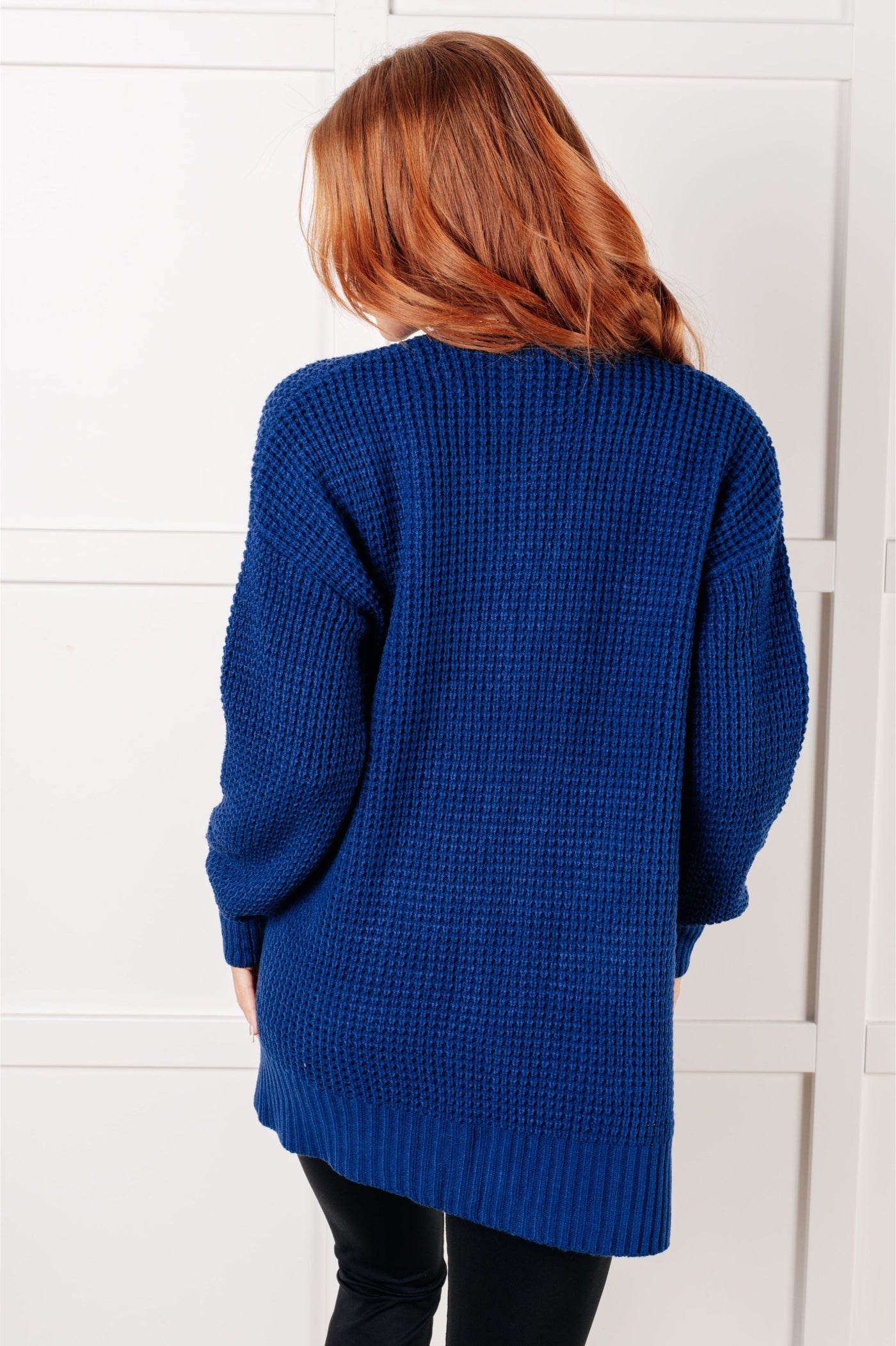 Navy Waffle Cardi