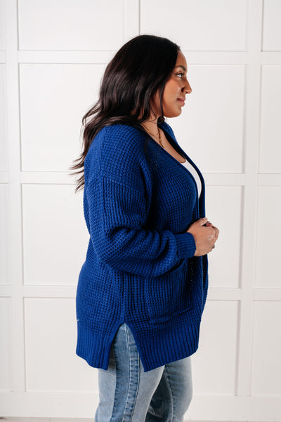 Navy Waffle Cardi