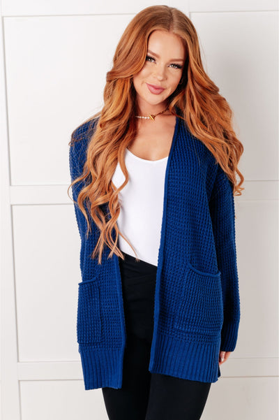 Navy Waffle Cardi