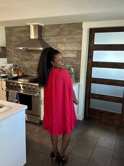 Ruby Red Cape Dress FLYING TOMATO