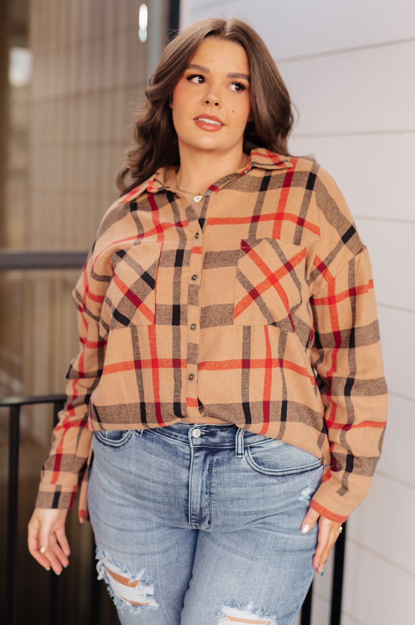 Oversized Plaid Button Up