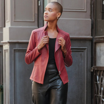 Ruby Red - Liquid Leather™ Jacket Clara Sunwoo