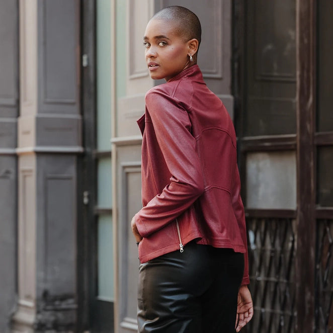 Ruby Red - Liquid Leather™ Jacket Clara Sunwoo