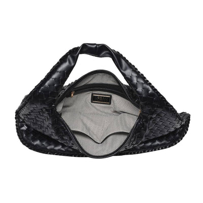 Black Woven Hobo Bag