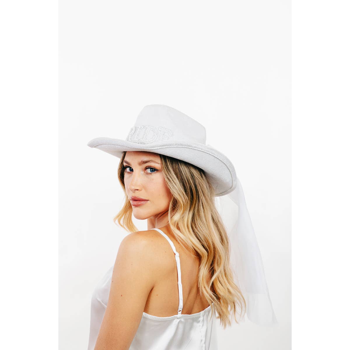 Pearl Rhinestone Bride Cowboy Hat