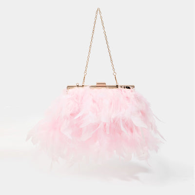 Feather Fringe Clutch Bag - B. Royal Boutique