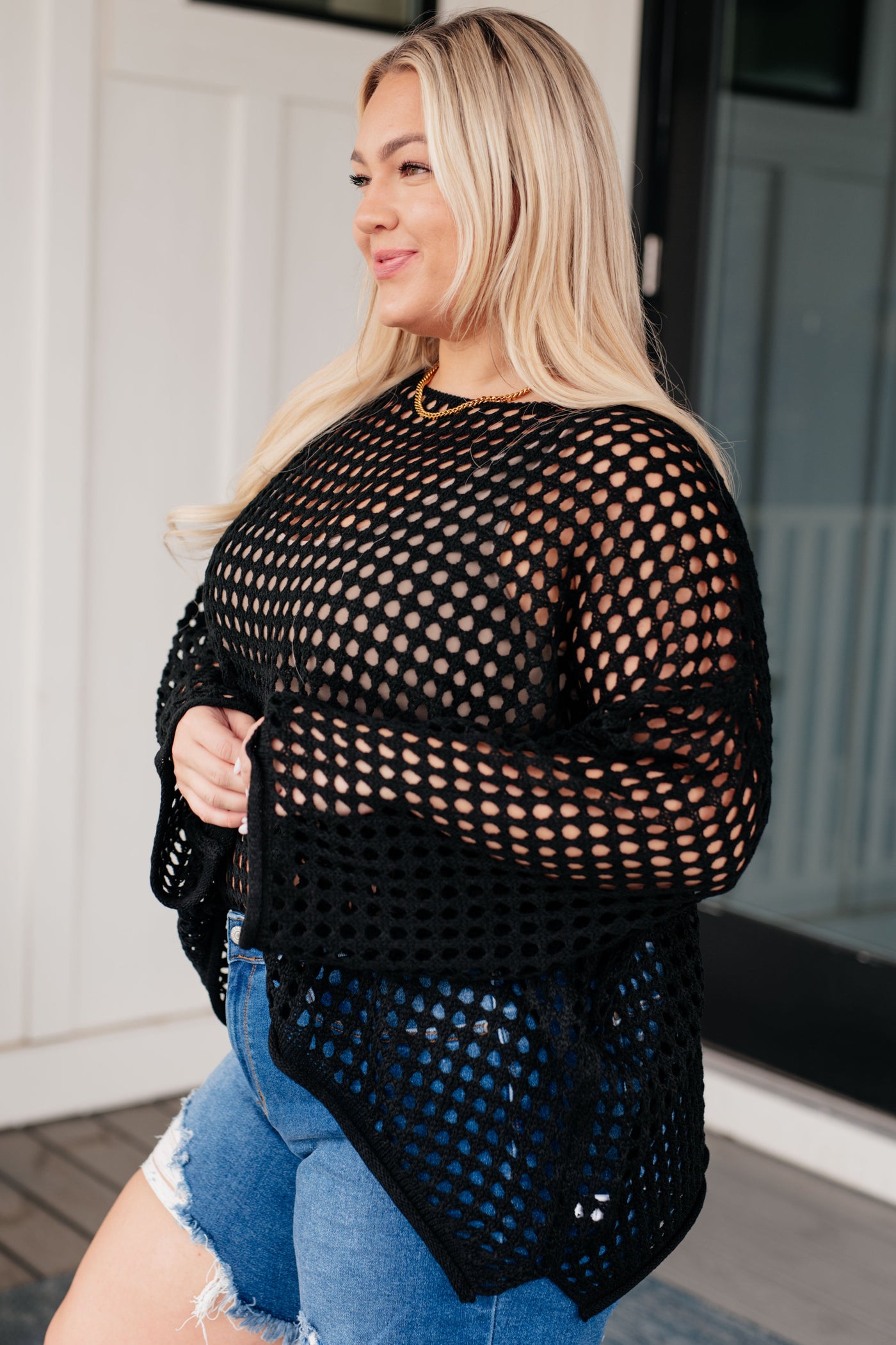 Black Fishnet Sweater