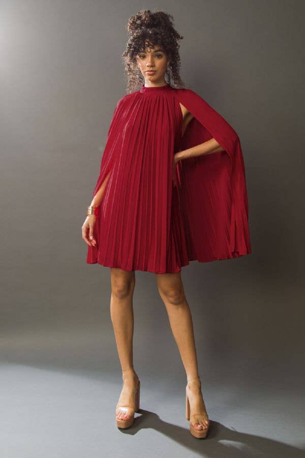 Ruby Red Cape Dress