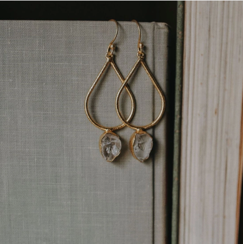 Peardrop Stone Earrings - B. Royal Boutique
