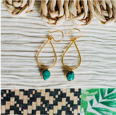 Peardrop Stone Earrings - B. Royal Boutique