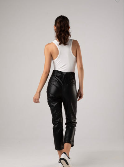 Faux Leather Paperbag Waist Pants Dance & Marvel
