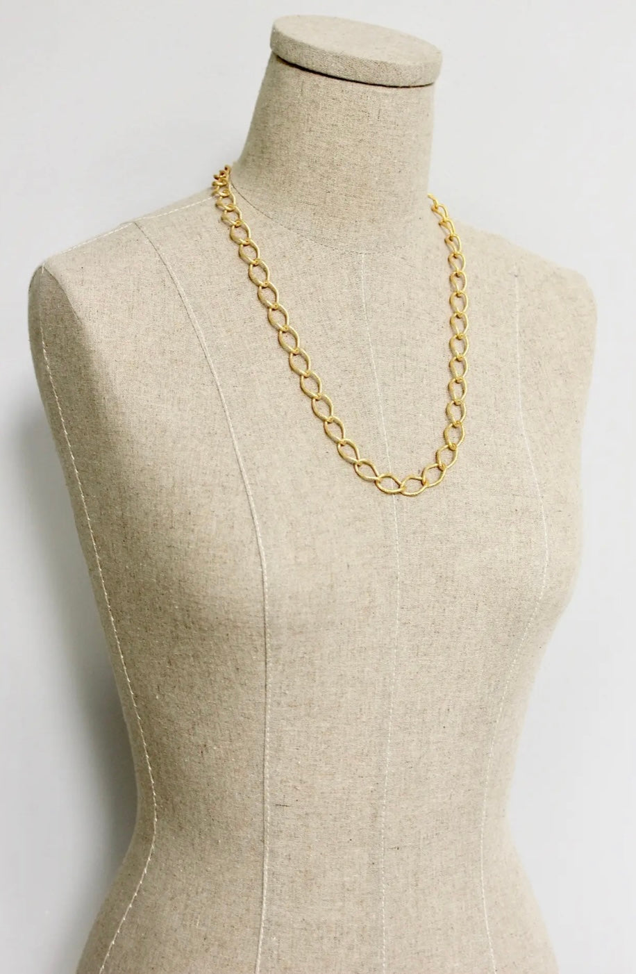Brushed Gold Link Necklace - B. Royal Boutique