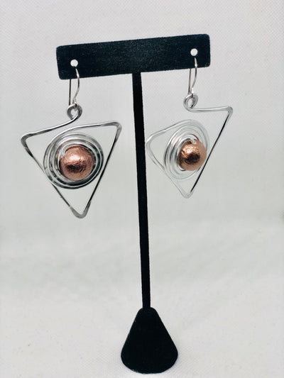 Copper Dangle Earring (Hook or Clip- on) - B. Royal Boutique