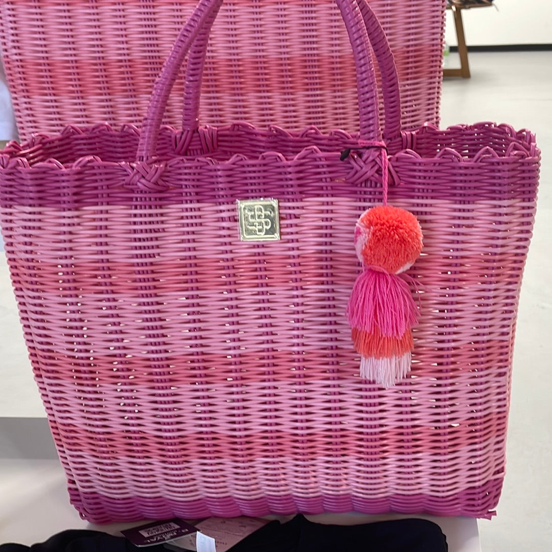 Southern Pink Basket Bag- Medium